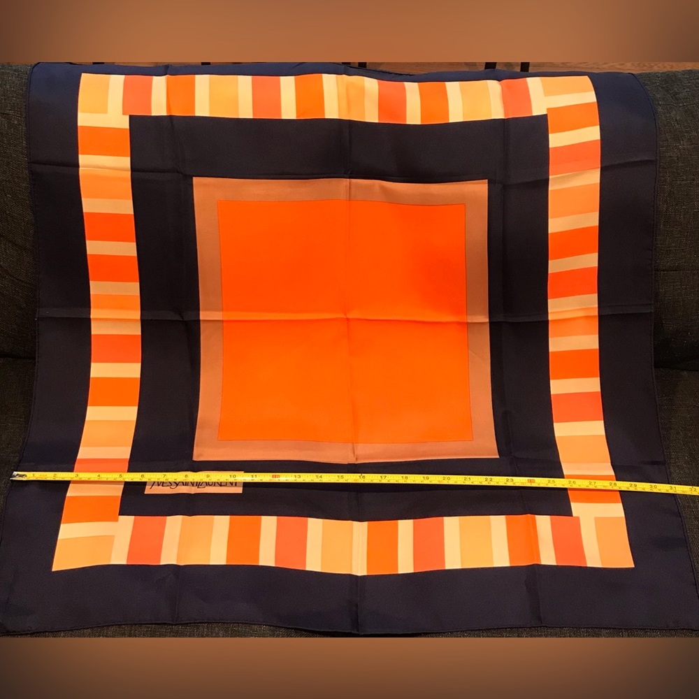 Yves Saint Laurent Silk Scarf in Box 😍🧡🔥 - Picture 11 of 17